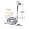 ТЭН фторопластовый, PTFE оболочка, модель HXFL, 2000 Вт, 220 В, 460 мм, D 205 мм